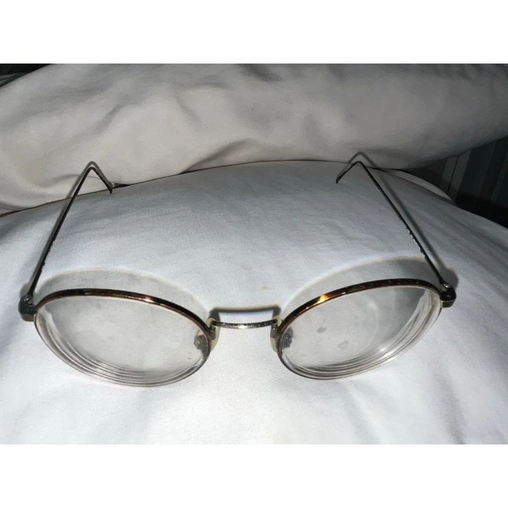 Marchon Brown and Gold Eyeglasses Frames Made in Japan 145mm